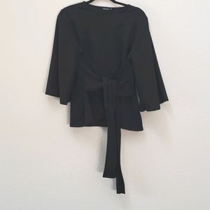 Kimono sleeve tie waist top
